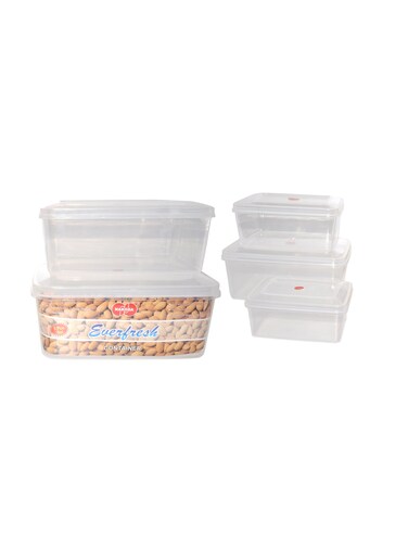5Pcs Set Deluxe Food Storage Container 7250 ML 4050ML 2175ML 1150ML 650ML