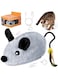Mimiblack Cat Toys Mouse, Moving Mouse Toy for Cats Interactive Cat Toy for Cat/Kitten Indoor Exercise Motion Cat Toy Games with Feather Tail Rachargeable Automatic Self Play Pet Toys(Gray)