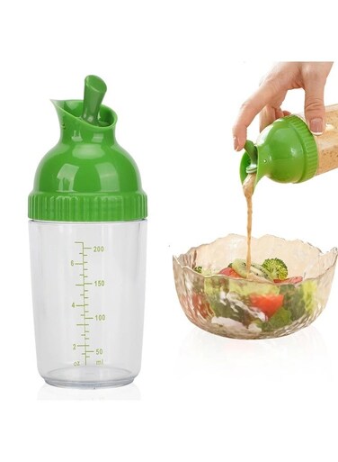 200&acirc;&euro;&macr;ml Condiment Bottle with Measuring Scale, Leak&acirc;&euro;&lsquo;Proof Salad Dressing Bottle, Shaker Cup with Lid, Suitable for Salad Dressings, Cooking Oil, Vinegar and Sauces