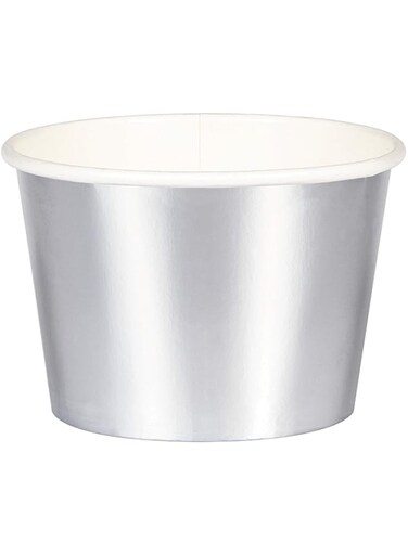 Creative Converting Foil Treat Cups 8-Pieces- Silver