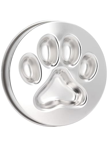 Cryfokt Shallow Pet Food Bowl, 1.6in Height Print Stainless Steel Slow Feeder Dog Bowls for Large Dog