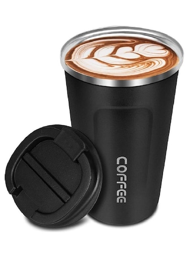 Coffee Tumbler with Lid, 500ml Stainless Steel Reusable Coffee Cup, Leak-Proof Double Wall Vacuum Insulated Travel Mug, Keep Hot/Cold Drinks, BPA Free for Home Office Car Travel