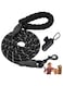 KWSLIN Heavy Duty Dog Leash with Soft Handle, Puppy Reflective Training Leash with Rotating Metal Clip and Waste Bag Dispenser for Medium Large Dog Training Run Walk, Black, 1.2 * 150cm