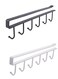 Flyer Under Cabinet Mug Hooks, Mug Holder Coffee Cup Holder Kitchen Utensil/Tie Belt/Scarf/Key Storage, Fits Cabinets 0.8 Inch Thickness or Less, (Set of 2 in Black and White)