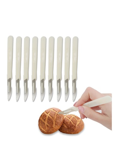 Pieces Bakers Lame Bread Tool Western Style Curve Bread Knifes Dough Scoring Bread Slicer Tool with Plastic Protective Cover Baking Sourdough Razor French Cutter For Bread Bakers