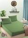 Faded Green Cotton Queen Striped Fitted Elastic Bedsheet Sets 180x200+25cm