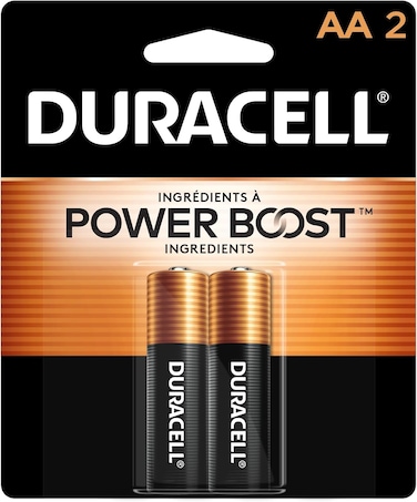 Duracell - AA 1.5V Alkaline LR6 / MN1500 Batteries 50% Extra Life Long Power - Pack of 2-10 Years Shelf Life
