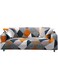 X spring Printed Sofa Cover, 190-230cm Elastic Universal Furniture Protector with 1 Couch Protectors and Pillowcase, Sofa Slipcovers Stretch Couch Covers for Seater Cushion Couch （Grey）