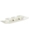 Shallow Porcelain 3 Dish Condiments With Long Plate, White - Ht154