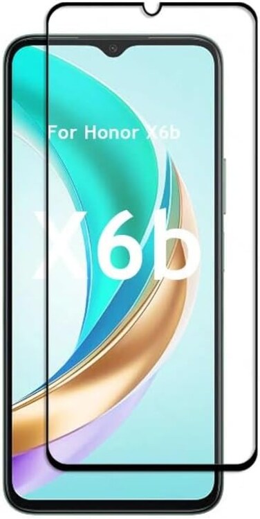 For Honor X6b Screen Protector HD Transparent Scratch-resistant Tempered glass screen protector For Honor X6b 2024 (5D Glass Black)