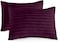Zen 100% Cotton Luxury Hotel Quality Sateen Pillow Cover Satin Stripe (Plum, H.W Pillow Cover Pair)