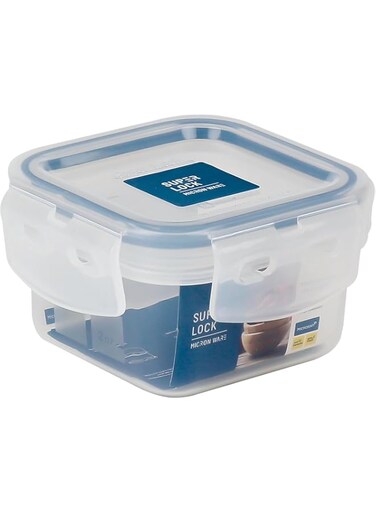 Cleany Genie Microneware Superlock Square Storage Box 225ml, Airtight Plastic Food Container With Lid
