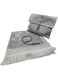 BLOSORA Muslim Prayer Rug with Beads &amp; Elegant Slub Fabric Bag   Soft Islamic Janamaz Sajadah Prayer Carpet Mat   Silk Fabric (Grey)