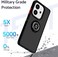 Oppo A40 Case/Oppo A3X Case/Oppo A3 Case Flexible Silicone Case, Camera Protection Thin Translucent Shockproof Matte Back Cover with 360 rotational Magnetic Ring Holder (Black)