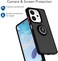 Oppo A40 Case/Oppo A3X Case/Oppo A3 Case Flexible Silicone Case, Camera Protection Thin Translucent Shockproof Matte Back Cover with 360 rotational Magnetic Ring Holder (Black)