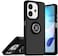 Oppo A40 Case/Oppo A3X Case/Oppo A3 Case Flexible Silicone Case, Camera Protection Thin Translucent Shockproof Matte Back Cover with 360 rotational Magnetic Ring Holder (Black)