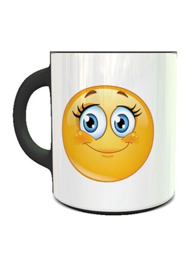Cute Smiley Printed Coffee Mug White/Black/Yellow