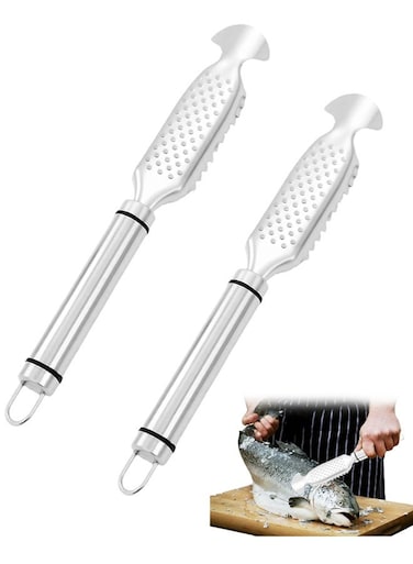 Steel Fish Scaler Remover, Portable Descaler Cleaning Tool for Kitchen Restaurant Market