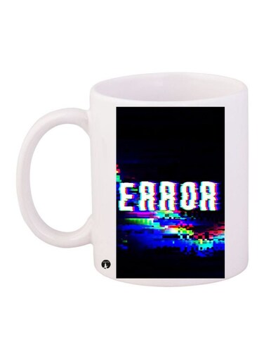 Error Printed Coffee Mug White/Black/Blue