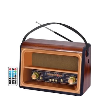 Vintage Style Portable Radio with Bluetooth, USB, DSP Tuning &amp; Rechargeable Battery Speaker