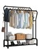 Clothes Organizer And Metal Stand Black 130*33*148cm