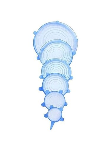 Dubai Gallery 6-Piece Silicone Stretch Lid Set Blue AMZ-N28661553A