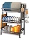 Dish Drying Rack, 3-Tier Dish Rack Drainboard Set, Kitchen Multi-functional Stainless Steel Removable Cutlery Drain Rack, Dish Drainer with Drip Tray Knife Holder, Cutting Board Holder for Kitchen Dish Strainers for Counter