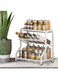 Rack Organizer- Three Layers Seasoning Organizer for Kitchen  Kitchen Rack  Multifunctional Carbon Steel Kitchen Organizer  Anti Skid Strong Bearing for Oil, Salt, Sauce, Vinegar(White)