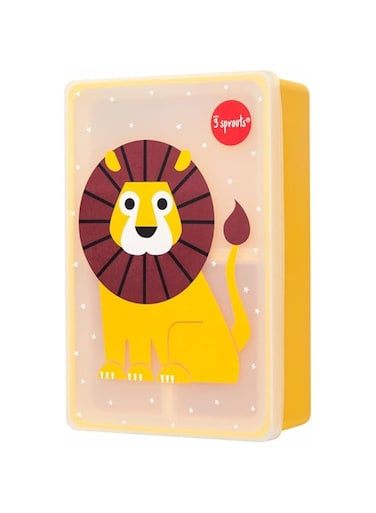 3 Sprouts Silicone Bento Lunch Box - Leakproof Lunch Box for Kids - Lion