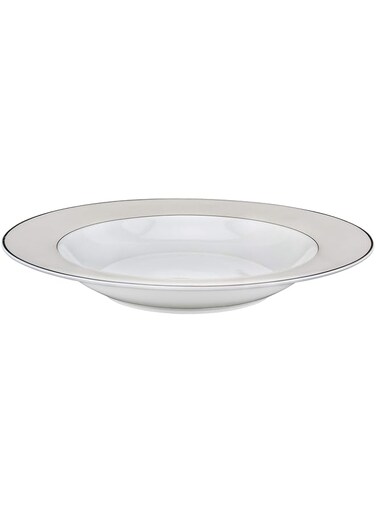 Shallow Porcelain Platinum Soup Plate, White, 23Cm, Ts-J1-12