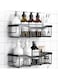 Sulfar Bathroom Rack For Shampoo Organizer With Shelf Adhesive Bathroom Shelf Rack Self Adhesive Wall Storage Organizer For Kitchen And Bathroom (Black) Pack of 2