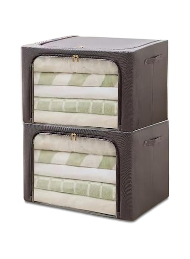 Belmonto Foldable Clothes Organizer 100 L   Large Capacity   Washable   Reinforced Handle with Zipper   Waterproof and Moisture-Proof