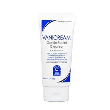 Vanicream Gentle Facial Cleaner, 2.5 Fl Oz, Formulated Without Common Irritants For Sensitive Skin, Removes Makeup, Dirt &amp; Excess Oils, Non-Comedogenic, Ph-Balanced Face Wash