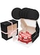 ENJOYLEX 10x10x5 Cake Box, 5 Sets Black Cake Box with Window ＆ 5 Sets 10" Black Cake Round Boards, 10inch Cake Containers