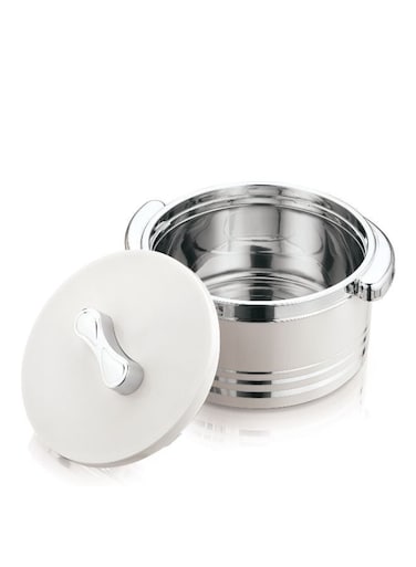Panayaa Thermo Container 2200ml- Stainless Steel Insulated Hot Pot   Thermal Food Storage Containers Warmers   SILVER