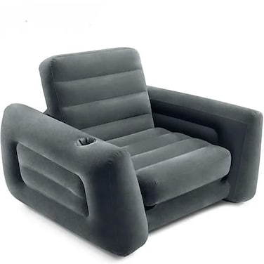 Inflatable1 Seater Pull Out Sofa Bed Compact &amp; Versatile 17.78x33.2x36.83 cm Grey Couch for Indoor and Outdoor Use