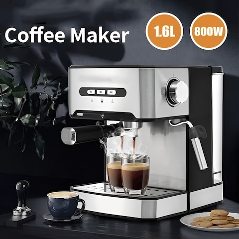 Espresso Coffee Machine With Milk Frother And Steamer with Pump Pressure Espresso Machine, Espresso Maker For Home Barista Or Office Latte Cappuccino Machine 1.6L 800W