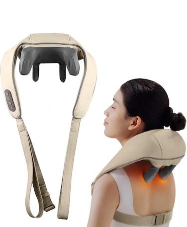 Neck and Shoulder Massager with Heat Therapy, Shiatsu Back Massager with Heat, Wireless Deep Tissue Kneading Massage Pillow for Neck And Shoulder