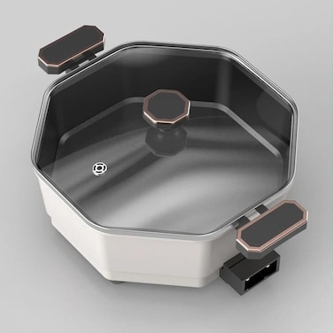 Electric Frying Pan with Glass Lid 220V, Non-Stick Multi-Purpose Cooker, Adjustable Temperature, 4L Capacity Fast Heating