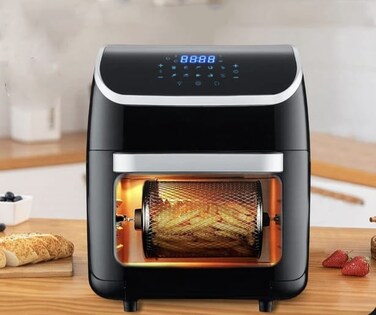 SprinteeAir Fryer Oven 14L with Large Capacity with 4 Accessories, Multi-Function Digital Air Fryer with 10 Preset Functions, Easy-to-Clean 1800W