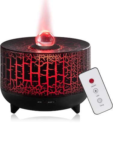 Volcano Essential Oil Diffuser Aromatherapy - Lava Design with Color Changing LED Lights, Cool Mist Humidifier for Home &amp; Office, 3D Effect, Sleep