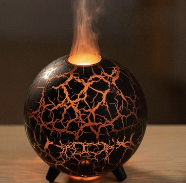 Volcano Essential Oil Diffuser Aromatherapy - Lava Design with Color Changing LED Lights, Cool Mist Humidifier for Home &amp; Office, 3D Effect, Sleep