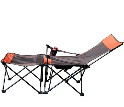 Folding Camping Chair with Foot Rest Adjustable Reclining Chair with Headrest Cup Holder and Storage Bag Portable Lounge Chair for Camping