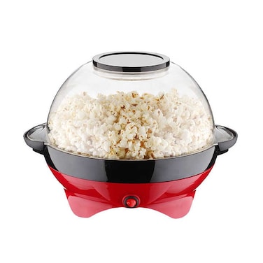 Electric Popcorn Maker, Electric Hot Oil Popper Machine with Stirring Rod Nonstick with Built-in Reversible Serving, Cool Touch Handles, Perfect for Home Parties &amp; Kids