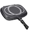 Double Side Die Casting Grill Pan   Non-Stick, Black &amp; Silver, Heavy Duty Aluminum, Easy Flip Design, Perfect for Indoor &amp; Outdoor Grilling, Even Heat Distribution