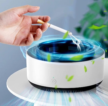 Multipurpose Air Purifying Ashtray for Cigarette Fumes  Smoke Odor Neutralizer  Portable Smoking Accessories  Residual Fumes Filter  Odorless Ashtray for Home &amp; Office
