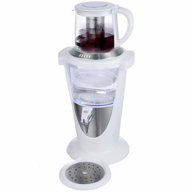 Electric Glass Samovar Tea Maker with 3L Samovar and 1L Teapot 1500W Electric Kettle with Borosilicate Glass, Pyrex Tea Pot, LED Lights, Boil Dry Protection