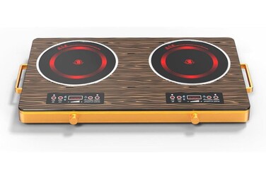 Portable Dual Induction Cooktop &ndash; 2 Burner Electric Hot Plate, 3500W Total Power, 10 Temperature Levels, Timer, Safety Lock, Scratch-Resistant Ceramic Surface
