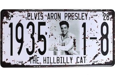 License Plate Home Decor of Elvis Presley The Hillbilly Cat Vintage Auto License Plate - Home Decor