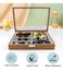 8 Slot Handmade Leather Sunglasses Storage Box with Clear Acrylic Glass Window, Elegant Display Case for Sunglasses &amp; Eyewear, Organizer with Soft Velvet Lining - Perfect for Home &amp; Travel